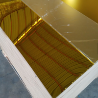 Panneau acrylique miroir doré personnalisé pour la décoration de plafond, panneau acrylique miroir doré, feuilles de plastique