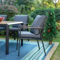 Ensemble de meubles de jardin en métal pour terrasse, ensemble bistrot, grands fauteuils avec table, table et chaises d'extérieur imperméables