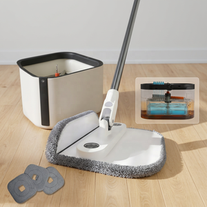 Tête de balai rotative pliable 360° populaire en Russie avec seau à eau propre et eau sale séparés pour usage domestique TIZITOM - Product Image 1