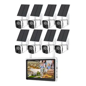 4MP 8CH Solar Power WIFI NVR Kit 8pcs PIR Battery Wireless Camera Home Security CCTV System