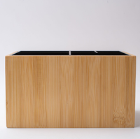 Armoire de rangement de luxe multi-niveaux en bambou et acrylique pour cosmétiques, bijoux et papeterie