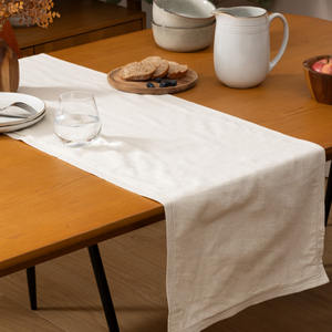 ELINA LINE - Chemin de table en lin et coton 38x140cm beige - Product Image 1