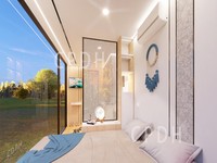 Petites maisons scéniques prêtes à l'emploi à faible coût de 20 pieds Maison préfabriquée avec cuisine terrasse Maison modulaire en conteneur à 2 étages