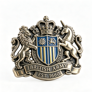 British Badge <b>1660</b> Silver Plated Zinc Alloy Hard Enamel Full 3D Emblem Antique Collectible Art - Product Image 6