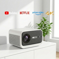 Nouveau projecteur intelligent Android 14 LCD 1080P compatible 4K 2026 avec haut-parleurs Wi-Fi intégrés, 500 lumens, 40-150 pouces, pour cinéma maison portable