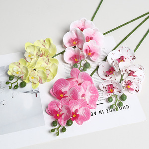 Fleurs artificielles d'orchidée Phalaenopsis Lichao, 5 têtes, en PVC, pour décoration de mariage et accessoires de maison - Product Image 2