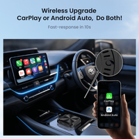 Adaptador Inalámbrico CarPlay/Android Auto con Soporte para Netflix y YouTube, Solución Cableada para la Mayoría de los Autos, 1 Año de Garantía