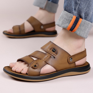 Sandales pour hommes, semelle en caoutchouc antidérapante, talon de 1 à 3 cm, chaussures décontractées d'été pour l'extérieur - Product Image 3
