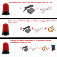 Lampu Suar LED Tenaga Surya Tahan Air IP65 dengan Sensor Audio USB & PIR Microwave, Suar Alarm Plastik DSG12