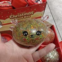 Offre Spéciale – Jouet Squishy en forme de Boulette de Renne de Noël de 8,5 cm avec Paillettes – Boîte Mystère – Jouet Anti-Stress Doux à Presser en TPR – Jouet Fidget en Forme de Boulette