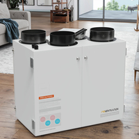 VMC Récupérateur d'air à double flux Système de ventilation à récupération de chaleur murale Contrôle à distance de l'application Tuya Flexible et économe en énergie