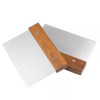 Outil de pâtisserie et de boulangerie, accessoires de barbecue, grattoir à pâte en acier inoxydable, hachoir, trancheuse à pain et pâtisserie avec manche en bois