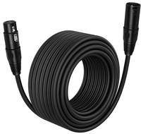 Câble d'extension audio XLR 3 broches mâle-femelle avec gaine en PVC et blindage tressé pour audio équilibré pour haut-parleur et microphone