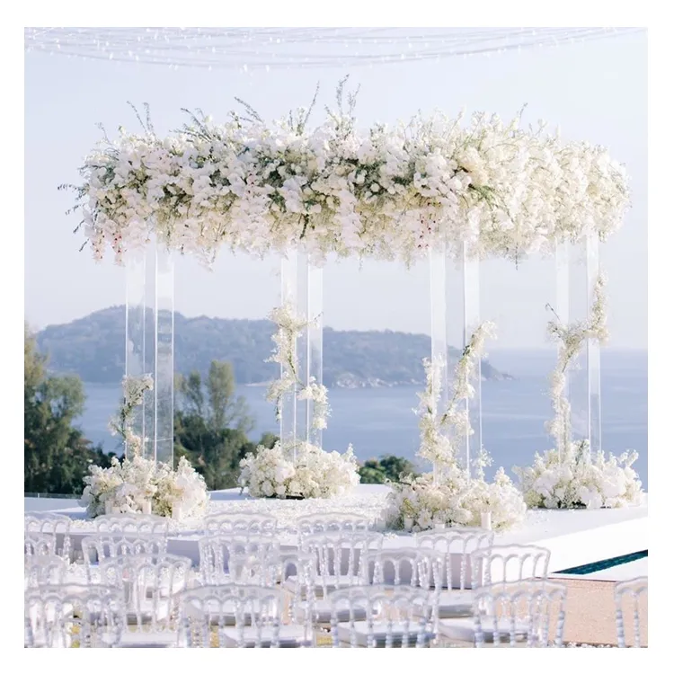 Luxury Outdoor Decorated Elegant Clear Lucite Plexiglass Canopy Shelter Acrylic Wedding Gazebo