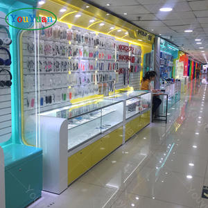 خزانة عرض خشبية أثاث محلات تصليح الهواتف المحمولة عرض إكسسوارات الهواتف المحمولة مع إضاءة ليد محلات تصليح الهواتف المحمولة - Product Image 5