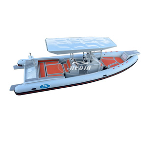 Haide CE 28 pies Lancha Neumática Deportiva de Lujo SP860 con Baterí<span class=keywords><strong>a</strong></span> de 52V 40Ah, <span class=keywords><strong>Pedales</strong></span> de Bicicleta, Motor de Moto Acuática y Catamarán Crab Boat - Product Image 6