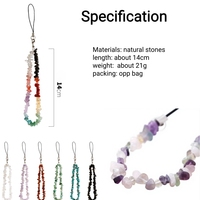 Breloque de téléphone en perles de pierre naturelle, pendentif de sac perlé, chaîne de téléphone portable, bracelet de téléphone en pierres précieuses, vente en gros