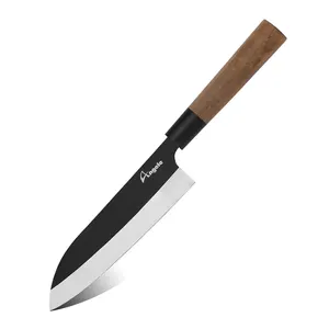 2023 In magazzino prodotto 5 cr15mov coltello da cuoco giapponese In acciaio ad alto tenore di carbonio con manico In legno di ciliegio coltello Santoku