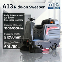 Nouvelle balayeuse industrielle autotractée Laite avec 4 brosses latérales, batterie 8000/h, haute efficacité pour le nettoyage des routes et des sols, anti-poussière