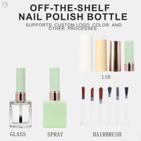 Échantillon Gratuit 12ml 13ml Gel de Base pour Ongles Bouteilles en Verre Multicolores Vernis à Ongles Contenants Vides pour Nail Art avec Couvercles et Pinceaux Emballage d'Usine