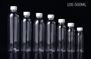 8oz 12oz Empty Plastic Juice Bottles With Caps Reusable Transparent Bulk Beverage Containers With Black Tamper Evident Lids