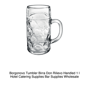Vaso de Cerveza Don Rilievo de 1 L con Asa Borgonovo, Altura 20.1 cm, Diámetro 9.9 cm - Product Image 2