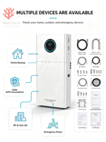 Système de stockage d'énergie domestique tout-en-un 51,2 V 10 kW 16 kWh, onduleur hybride, batterie LiFePO4, système solaire hors réseau avec MPPT