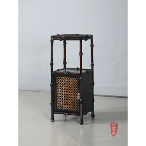 Bamboo Flower Stand Lacquered Bamboo Storage Rack Square Modern Chinese Style Tea Set Display Cabinet Home Furniture - Product Image 2