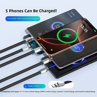 Câble de données tressé USB-C 5-en-1 à chargement ultra-rapide avec matériau tissé pour téléphones mobiles