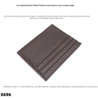 Porte-cartes en cuir PU ultra fin et minimaliste, étui à cartes de crédit symétrique multi-fentes, portefeuille en cuir végétalien, vente en gros