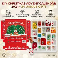 Nouvelle boîte mystère de 24 porte-clés poinçonnés en forme de poupée de Noël, cadeau de Noël du Père Noël pour enfants