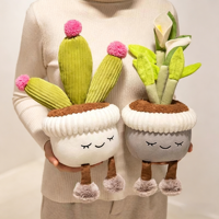 Plante artificielle en pot lavable, très douce et câline, en coton PP, avec rembourrage, motifs tournesol rose, fleur de cactus et lys calla - Meilleures ventes
