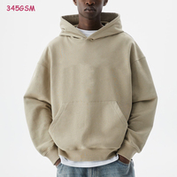 Sweat-shirt à capuche épais sans cordon de serrage, personnalisable avec logo imprimé numériquement, en coton French Terry, coupe oversize, vente en gros