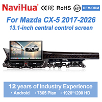 Navihua Produk Terbaru Radio Mobil Android Layar Sentuh 13.1'' Multimedia Carplay Auto Stereo GPS Navigasi untuk Mazda CX-5 2017-2026