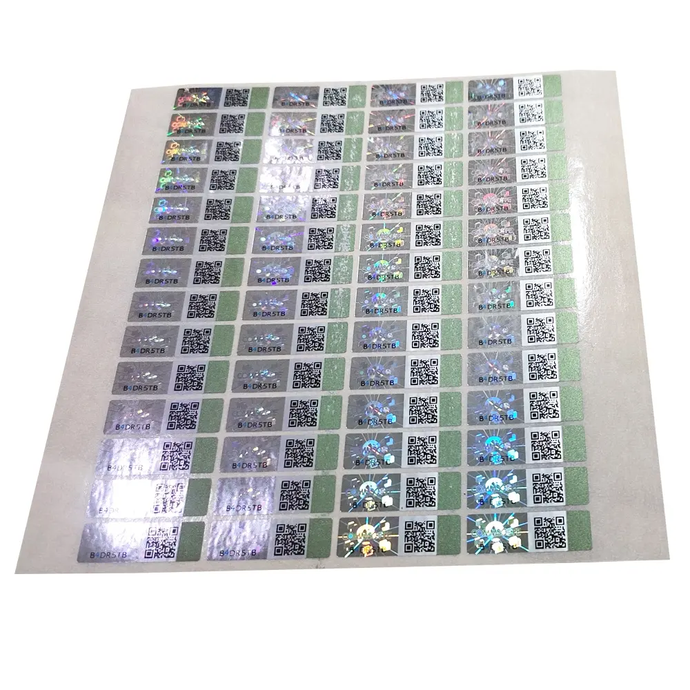 Custom Logo Waterproof PET Paper QR Code Adhesive Label Hologram Sticker with Custom Shape for Industrial Use from China