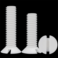 Vis à tête fraisée fendue en plastique, vis en plastique PVDF et écrou, vis en plastique DIN 963 M1.6 M2 M4~M8, fourniture d'usine chinoise