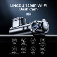 LINGDU D08 Caméra de voiture 1296P Wifi DashCam Video Recorder Front 1296P Car DVR Driving Dash Cam Car Black Box