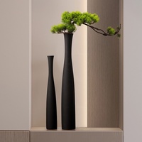 Vas Keramik Qianrui Terlaris Gaya Zen Buatan Tangan Murni Vas Motif Pinus Dekorasi Pintu Masuk Hiasan untuk Dekorasi Rumah