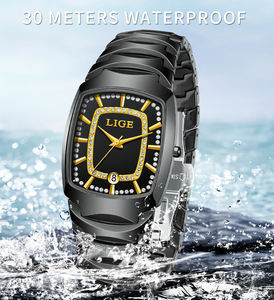 <span class=keywords><strong>LIGE</strong></span> LG89189 Oro Negro Mujer <span class=keywords><strong>reloj</strong></span> de lujo Mujer elegante diamante señora cuarzo muñeca cerámica impermeable <span class=keywords><strong>Reloj</strong></span> Mujer regalo - Product Image 2