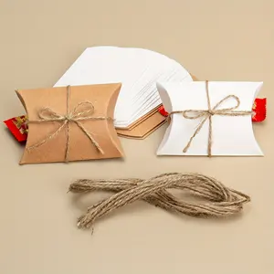 White Cardboard Handmade Soap Packaging Kraft Paper Pillow Shaped Gift Candy Box for Wedding Stuff