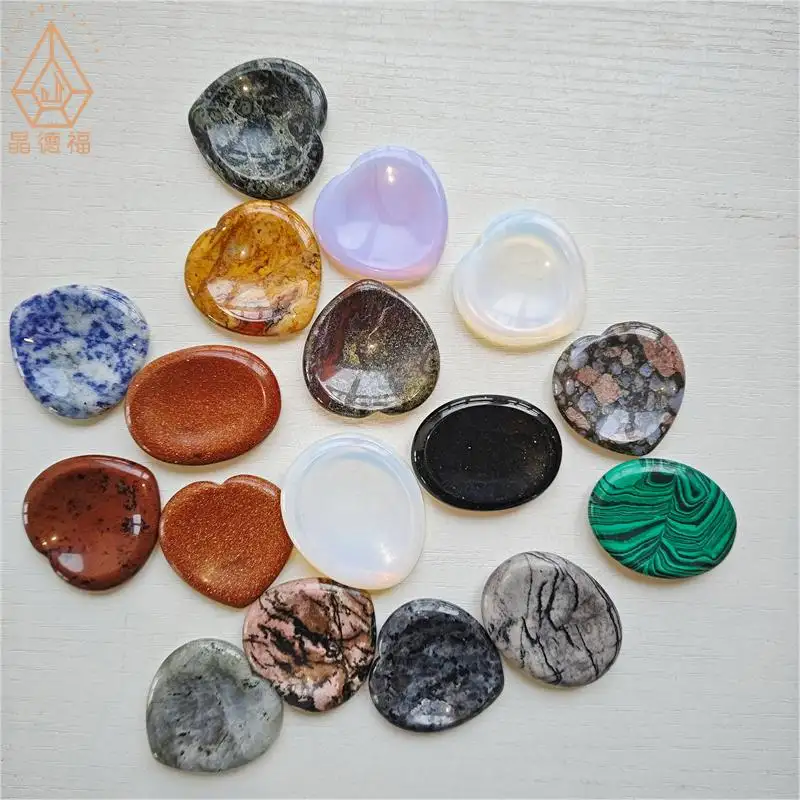 Wholesale crystal worry stone heart shaped round shaped healing stones for sale