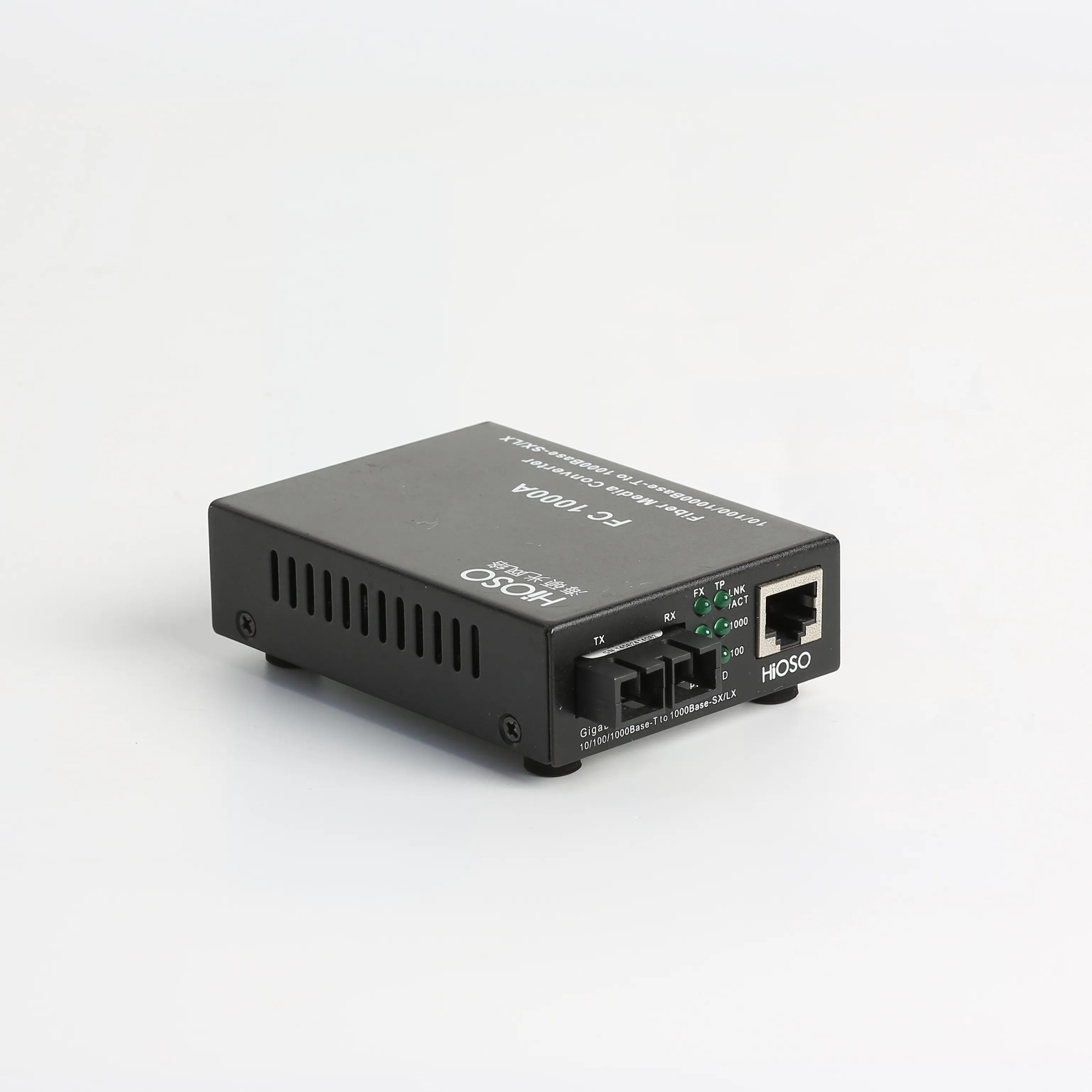 Cable de fibra óptica Gigabit Dual, convertidor de medios personalizado de fábrica de alta calidad, 10/100/1000M, modo único de 20KM a RJ45