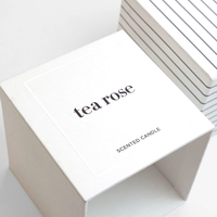 Embalagem Personalizada Premium para Velas, Caixa Quadrada de Duas Peças (Tampa e Base), Caixa Rígida de Papel Texturizado para Presente