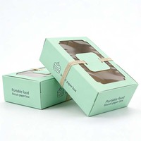 Boîte d'emballage alimentaire en kraft de qualité alimentaire en gros avec fenêtre, écologique, portable et pliable