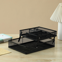Fabricante Directo, Bandeja de Almacenamiento de Metal Ajustable A4 A5, Personalizable, Organizador de Escritorio Multifuncional para Oficina, Juego de Porta Cartas