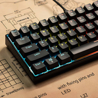 Blue Switch Gaming Keyboard 60 Percent Gamer Teclado Compact 61 Keys Rainbow Backlit Computer PC Wired White Mechanical Keyboard