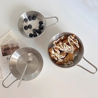 Gegalvaniseerde verdikte roestvrijstalen kruidenkom met trendy handvat, keukenkom voor dipsaus voor hotpot