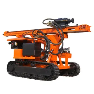 Pequena Cerca Post Driver Hidráulica Pile Driving Machine Com Ferramenta Auger Para Perfuração De Parafuso Solar E Broca De Rocha