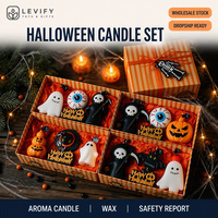 Lindas Velas de Halloween con Diseño de Bruja, Murciélago y Ojo, Letrero de Feliz Halloween, Decoración, Regalo para Fiesta, Casa Encantada, Centro de Mesa Otoñal