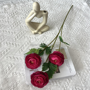 H277 Camélia goutte de rosée à trois têtes, Camélia brosse à cheveux, Composition florale pour réception de <span class=keywords><strong>mariage</strong></span>, Fleurs artificielles, Décoration intérieure - Product Image 3